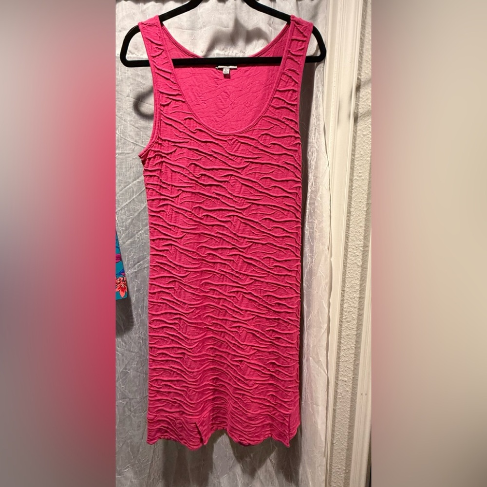Textured Pink Sleeveless Dress